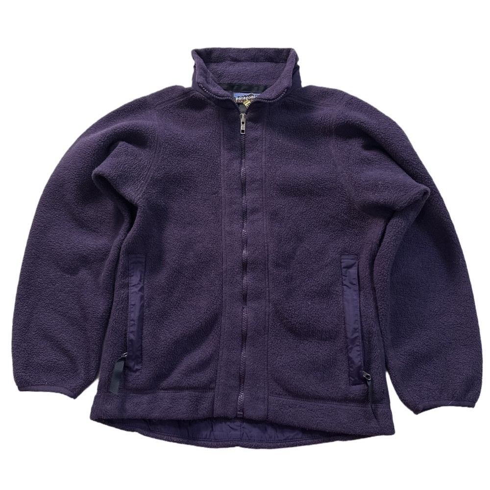 '97 PATAGONIA women's purple synchilla fleece full zip jacket, XS.
